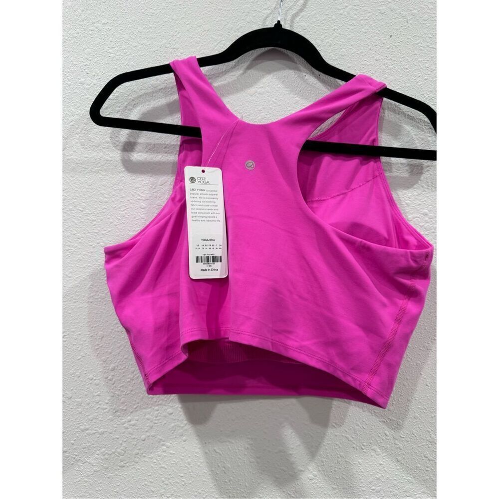 CRZ YOGA Butterluxe Racerback High Neck Longline‎ Sports Bras  pink size xl - Picture 4 of 8